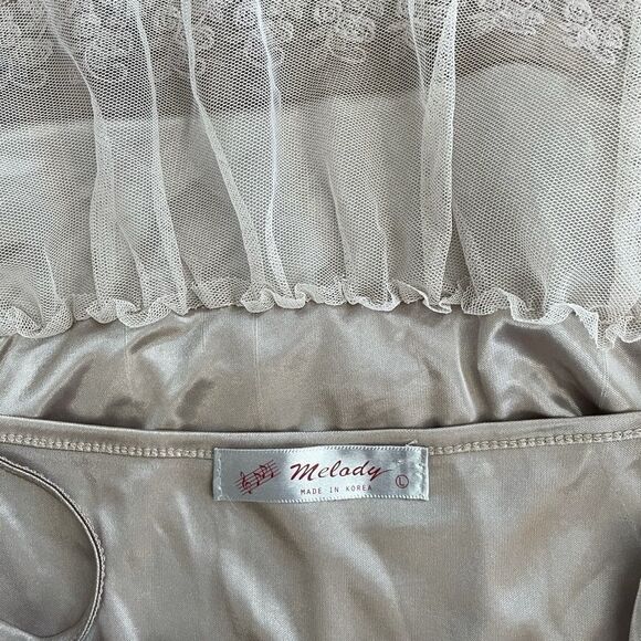 Melody Champagne Lace Hem Slip, size Large - Picture 12 of 12